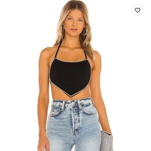 Superdown Crop Top in Black